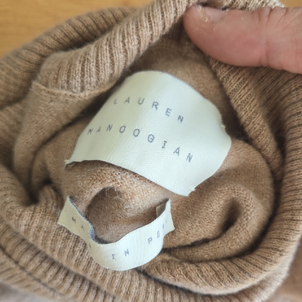 Lauren Manoogian Brown Cowl Neck A-Line Sweater Dress, Hygee, Scandi Style, EUC - Picture 4 of 9